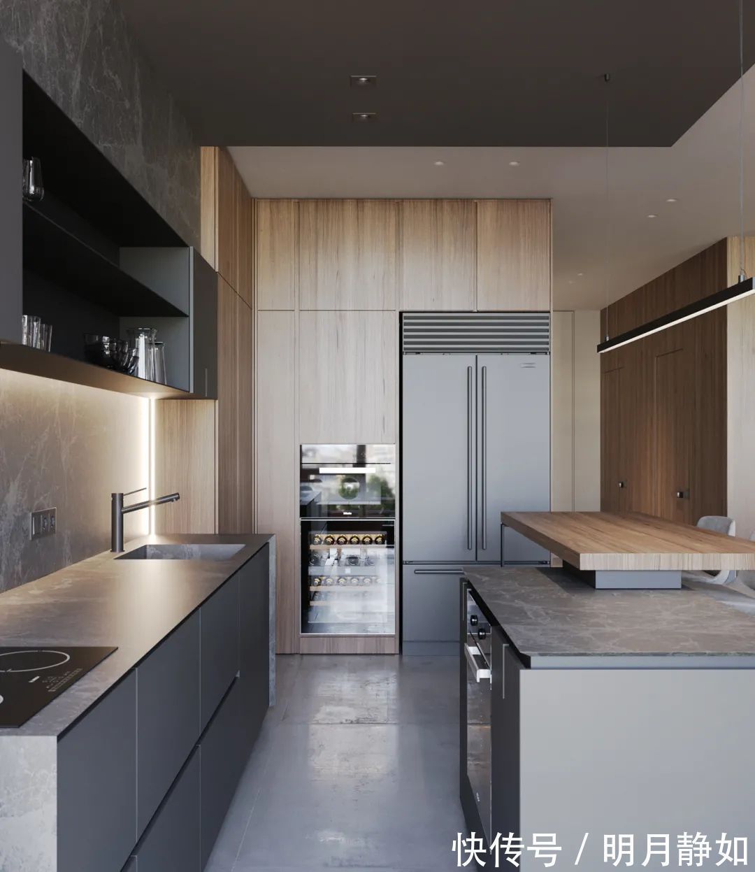 深灰色|180㎡现代简约,满屋的高级灰,橘粉色的点缀,低调时尚好高级