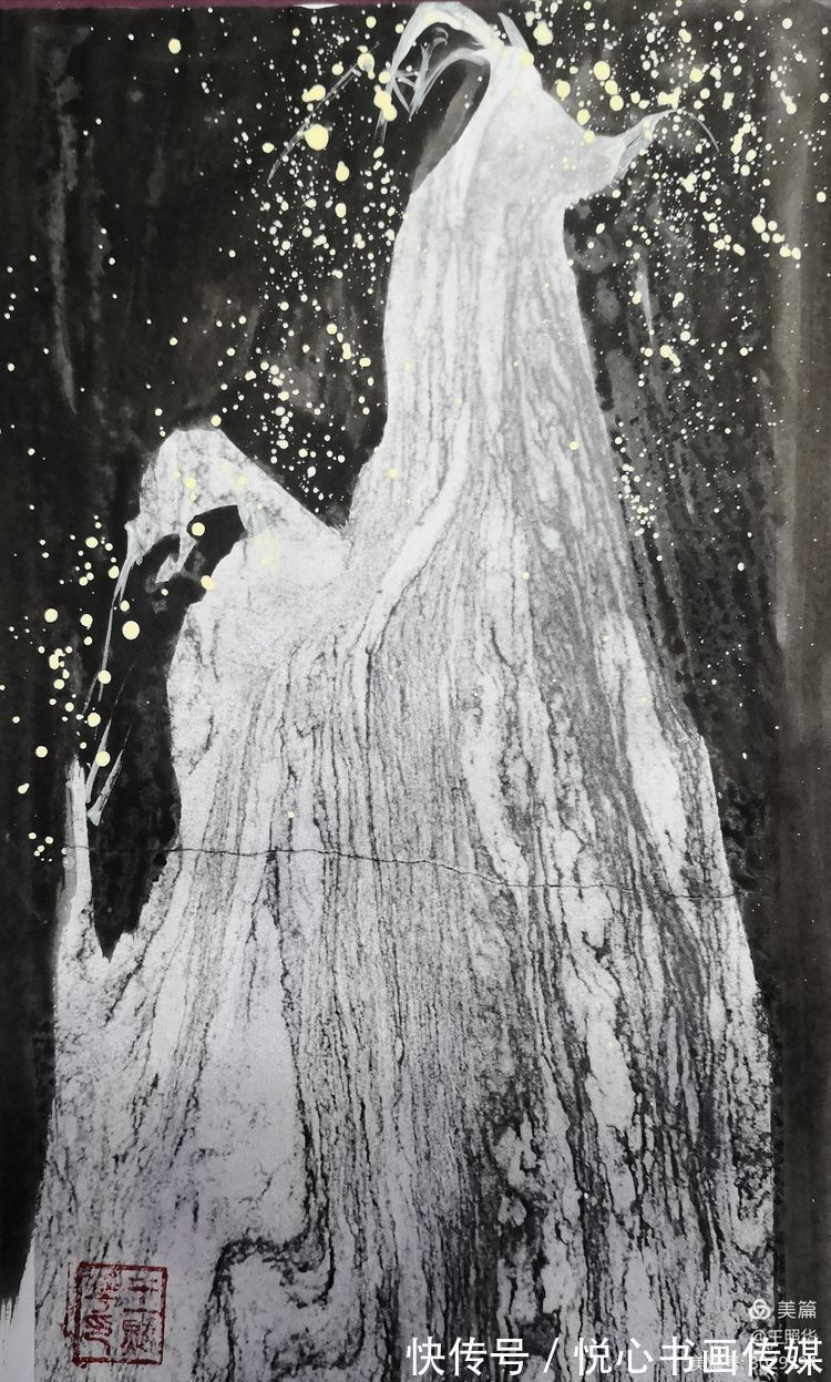 王照华@中国鹰王胡杨大师王照华鬼斧神工画胡杨《秘境》