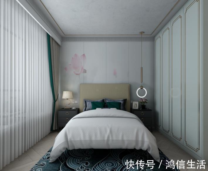 背景墙|秋风清，秋月白，传统和现代元素的完美碰撞，打造舒适的四居室