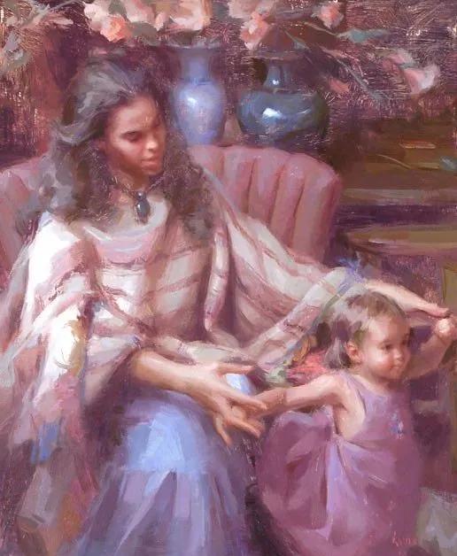 油画作品|好久没见过这么准的造型了,她的用色也超扎实!