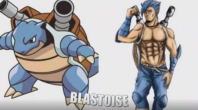 水箭龟|宠物小精灵拟人化,水箭龟一脸“阴影”,双弹瓦斯变身为少女