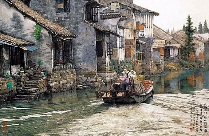 贺天健&吕吉人笔下的水韵江南,美在意境!