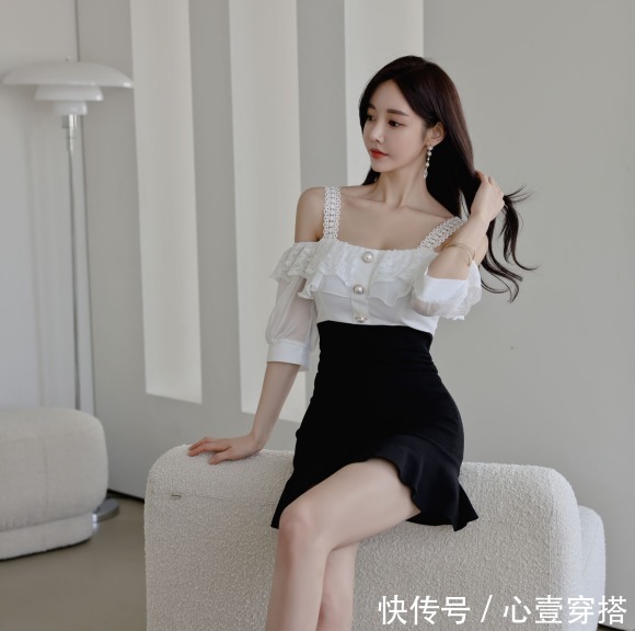 时尚搭配|女神孙允珠的时尚搭配:爱丽丝漫雪童话北欧叠花吊带裙