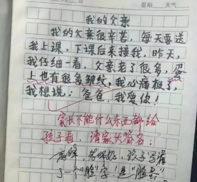 小学生作文《受气》走红，老师评分A＋，父亲却说：家丑不可外扬