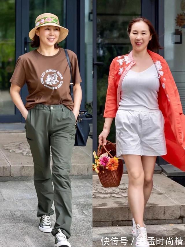 针织衫|60岁时髦女人早就不穿阔腿裤了!秋季试试这三款裤子,优雅显气质