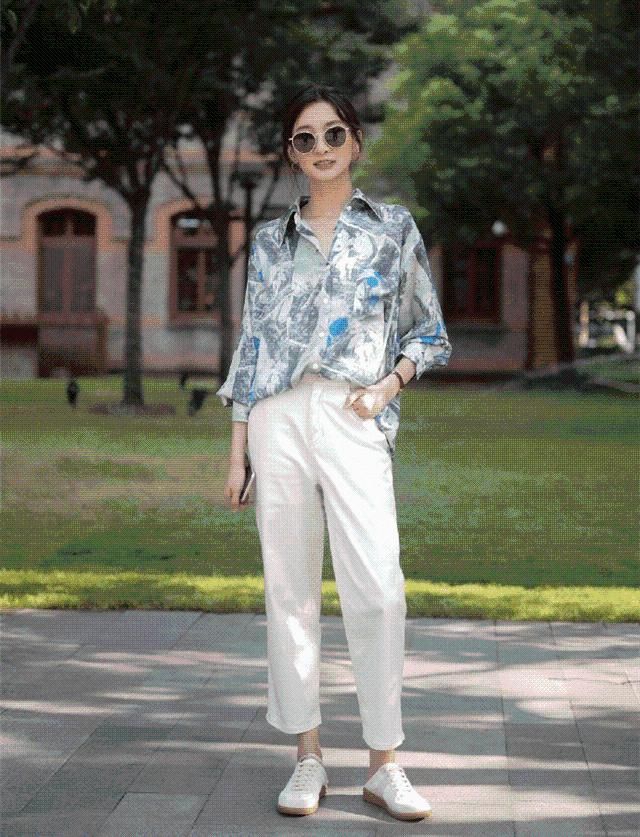 紧身裤|“小白裤”怎么穿不普通？学会这几个搭配思路