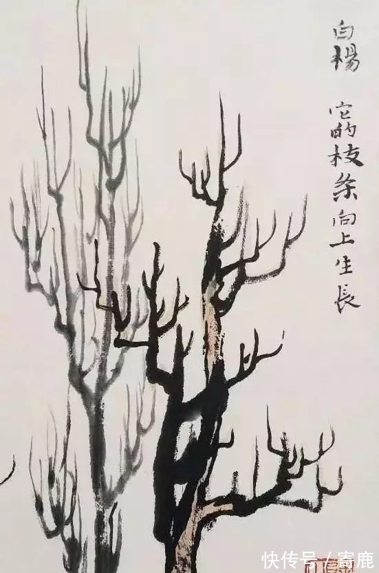 画树#国画教程|陆俨少树法