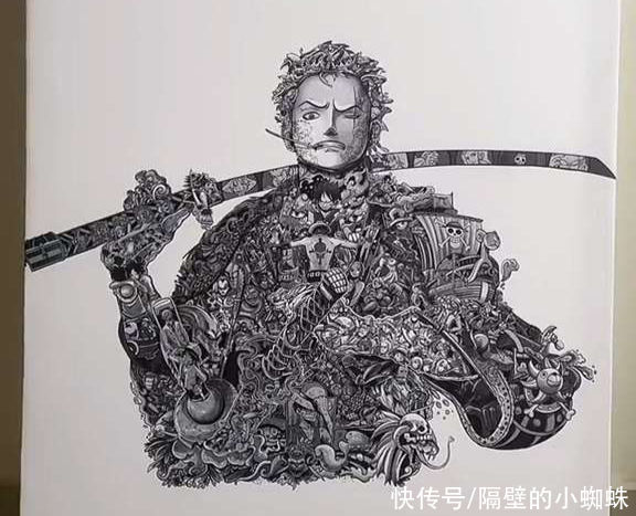 乔巴|海贼王：这个“索隆”不简单，足足画了几十位角色，细节堪称无敌