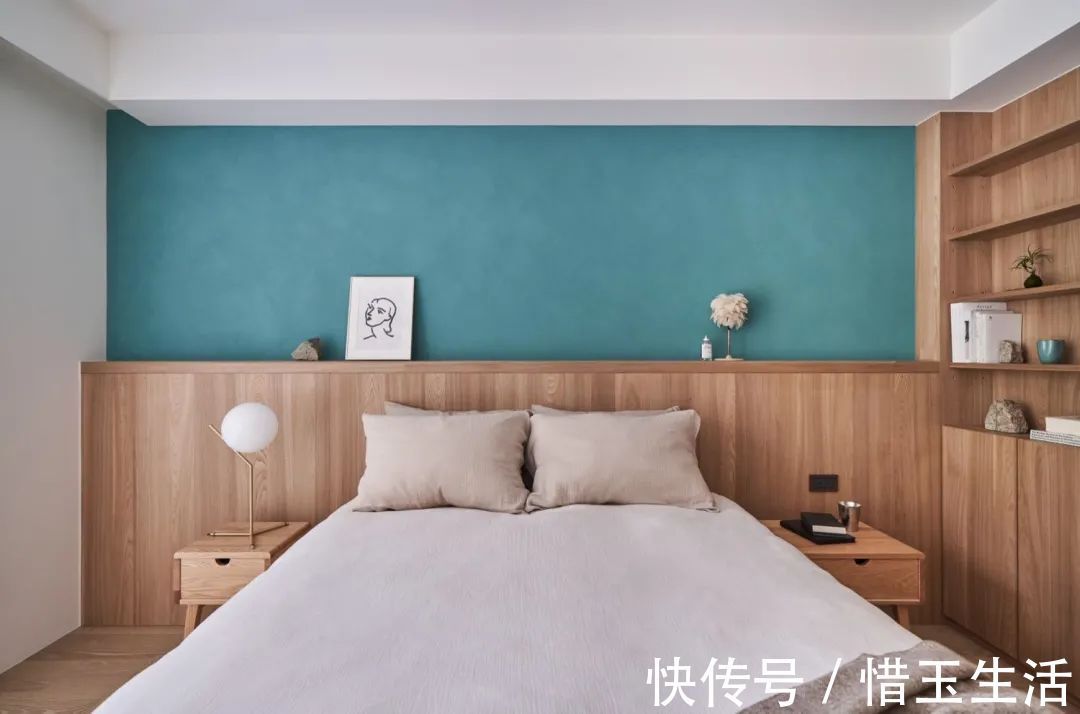 次卧床头墙|90㎡现代简约，开放式的客餐厨，取消沙发的设计，宽敞舒适大气