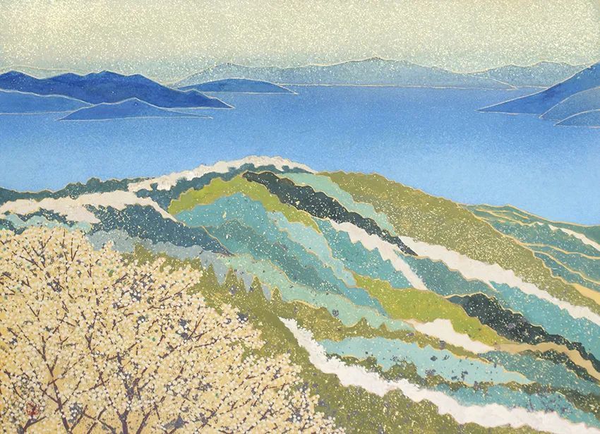 画家#这位日本画家的画有一种静谧的精致感,唤起一种沉思、空灵的感觉