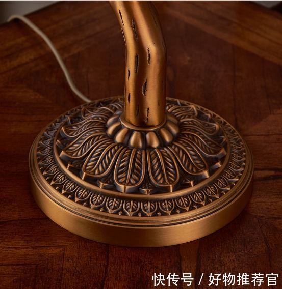 贝壳|铜因特蒂凡尼贝壳灯饰美式全铜拉线台灯
