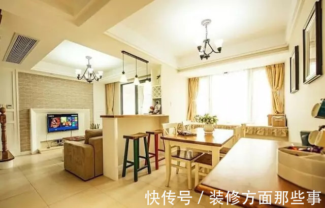 美式风|107平美式风三居室让自然光遍布客厅,有一种岁月静好的美感