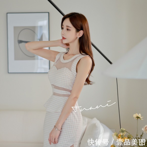 时尚|女神孙允珠时尚搭配:光鲜透丽凝梦浅杏叠层包臀裙