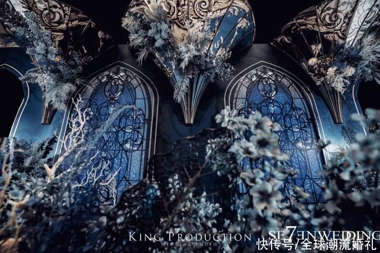 复古与浪漫巧妙结合的蓝金色巴洛克风婚礼，有没有被惊艳到啊