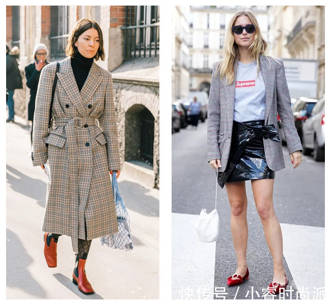格纹 早春格纹大衣这样穿,不踩雷还很时尚