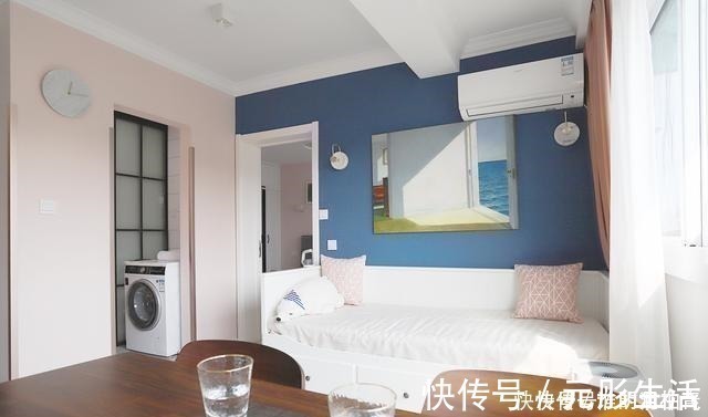 一居室|看腻了北欧风,43㎡一居室靠超美配色做到了优雅高级!