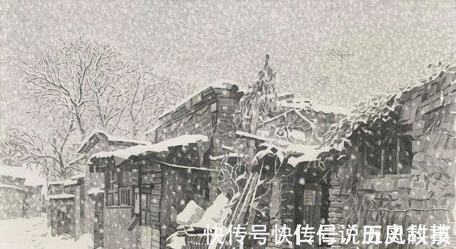 老照片&用铅笔画的胡同!笔法细腻逼真,像老照片一样!