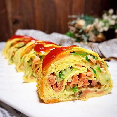 蛋液|黄瓜火腿玉子烧