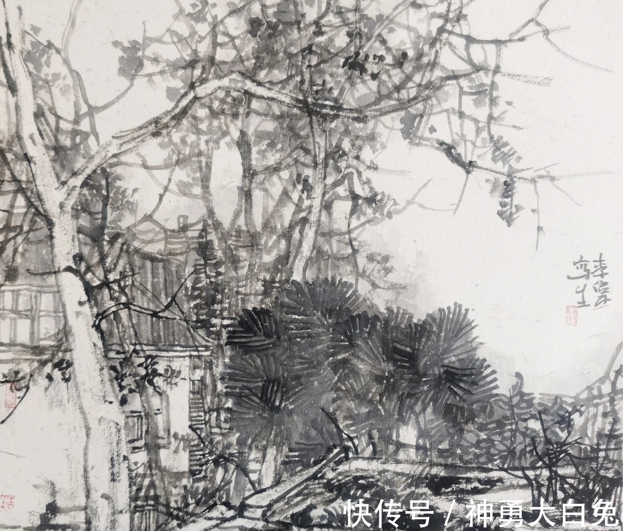 山水画$辛丑写生|甘肃画院李伟水墨山水画