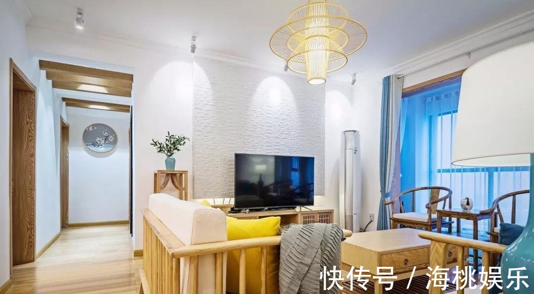 书房|135平四居室,原木中式风格,文化石电视墙,又增添了些野性美