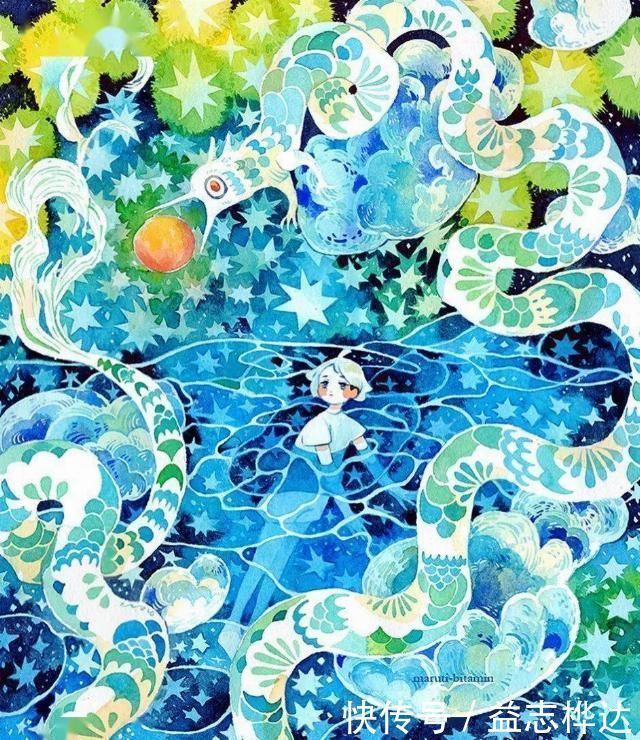 插画$哇马克笔画出水彩般效果,装饰感太强了,简单又漂亮,收藏