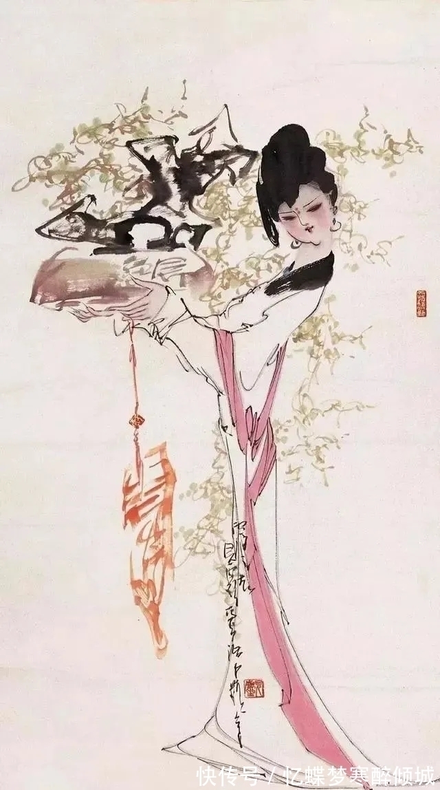 国画#方见尘的国画,构图简朴、墨少意多、意境空灵、超尘拔俗见称