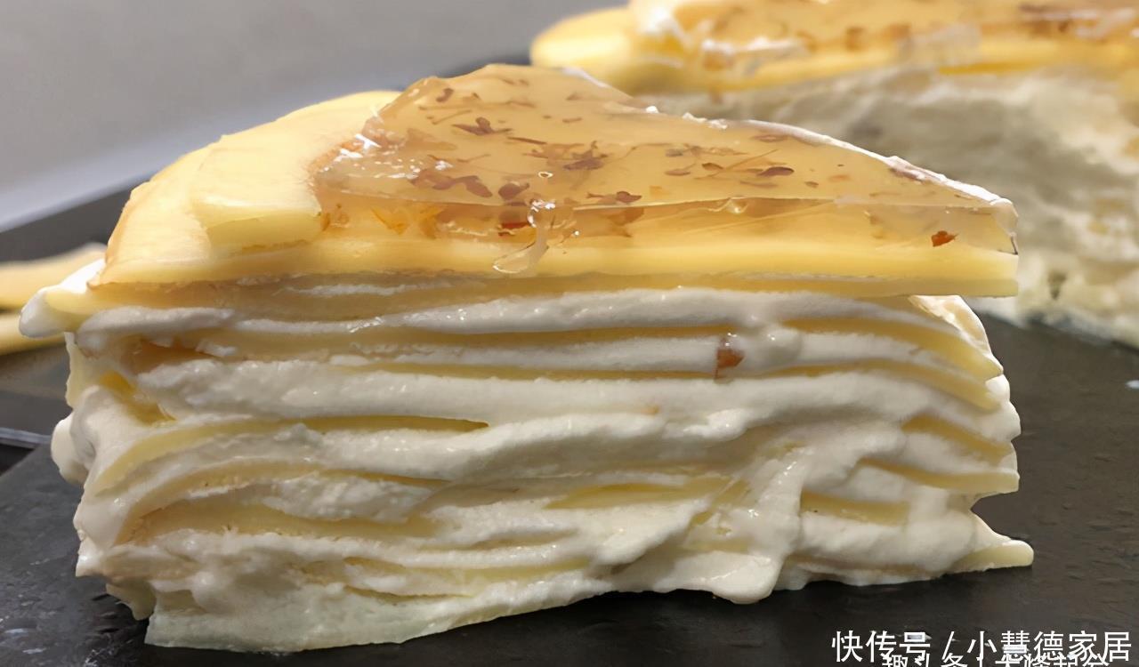 面皮|带着秋味的甜品,多层柔软的桂花蛋糕,入口即化,好吃又好看