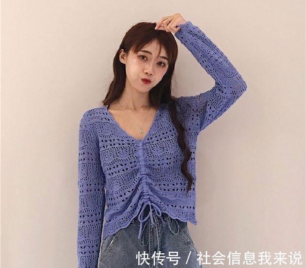 气质 秋季日常穿搭,气质镂空针织衫,更加迷人!