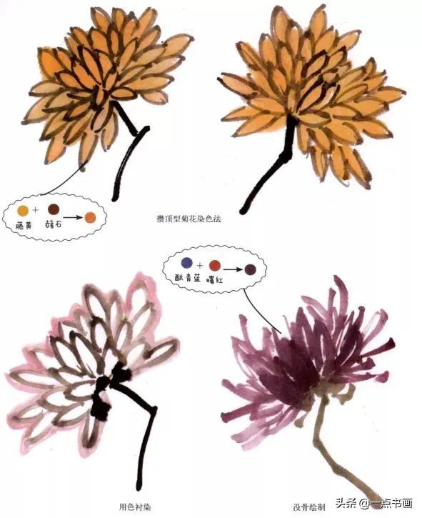 平顶型&图文教程——写意菊花入门