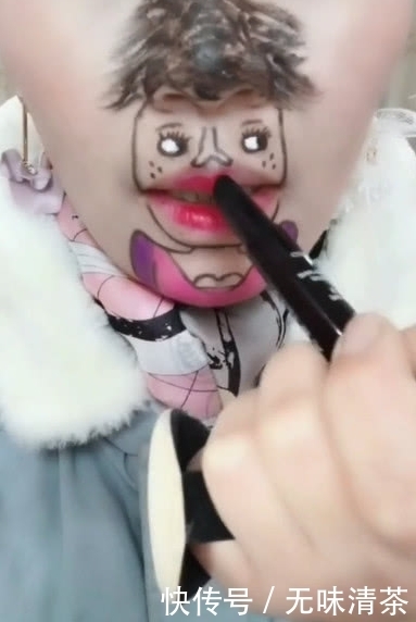 们可以看|奇闻:美术生在脸上作画,涂上惊艳口红后,网友:服了