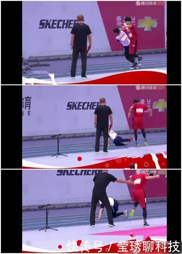 何洛洛 男女混合接力赛中王艺瑾摔倒,在和何洛洛交接棒中出现重大失误