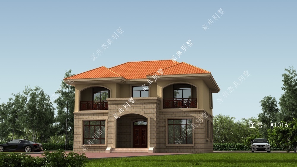 这款两层欧式别墅，外观明亮不张扬，建栋独树一帜。