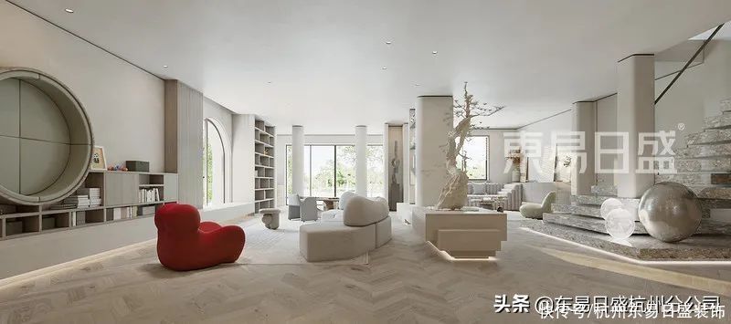 书房|750㎡极简风别墅设计，日子不紧不慢，生活不急不躁