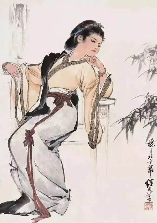 中国画#刘继卣的中国画美女，简直美爆了！