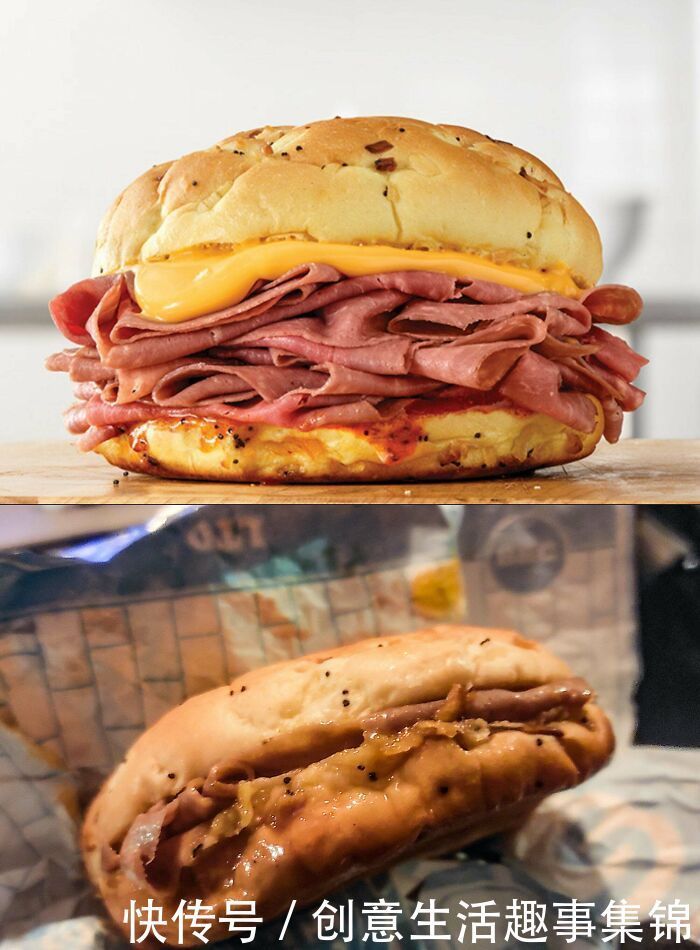 VS|30张美食广告.VS.实际对比照,再也不相信广告了