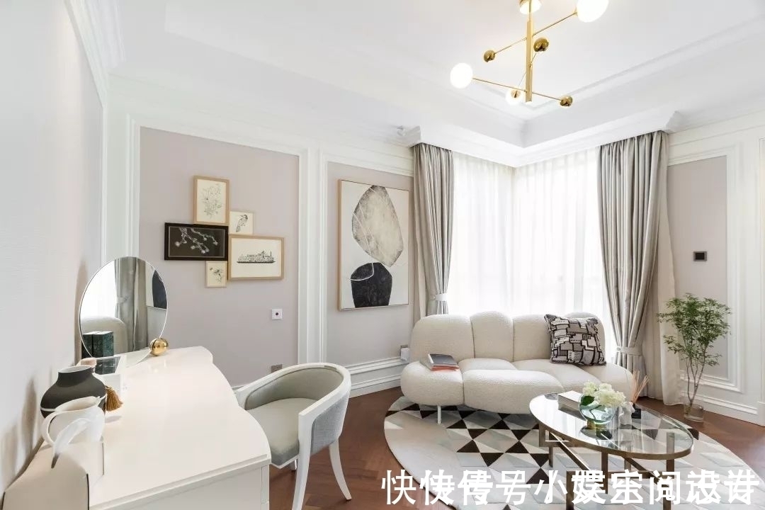 空间|270㎡精装房软装设计,简洁、纯美的温馨轻法式风
