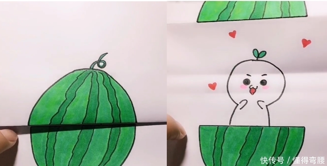 画纸!美术生展示简笔画,被嘲笑幼稚,画纸展开后:哎呦,不错哦