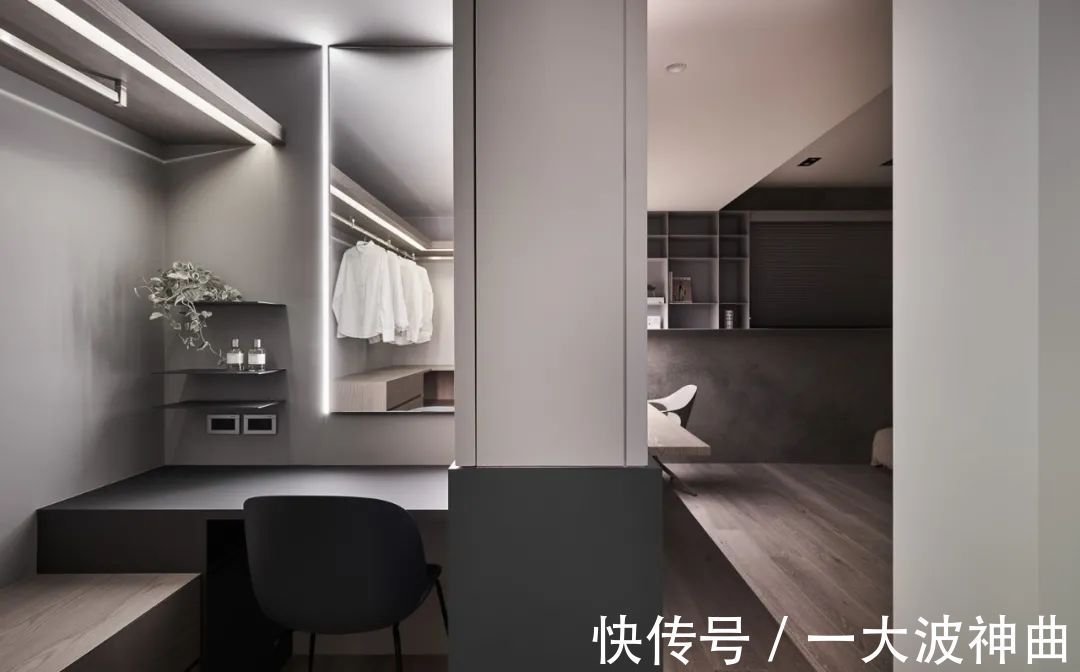 卧室|100㎡简约工业风,低调安静的水泥灰,装出别样高级的美