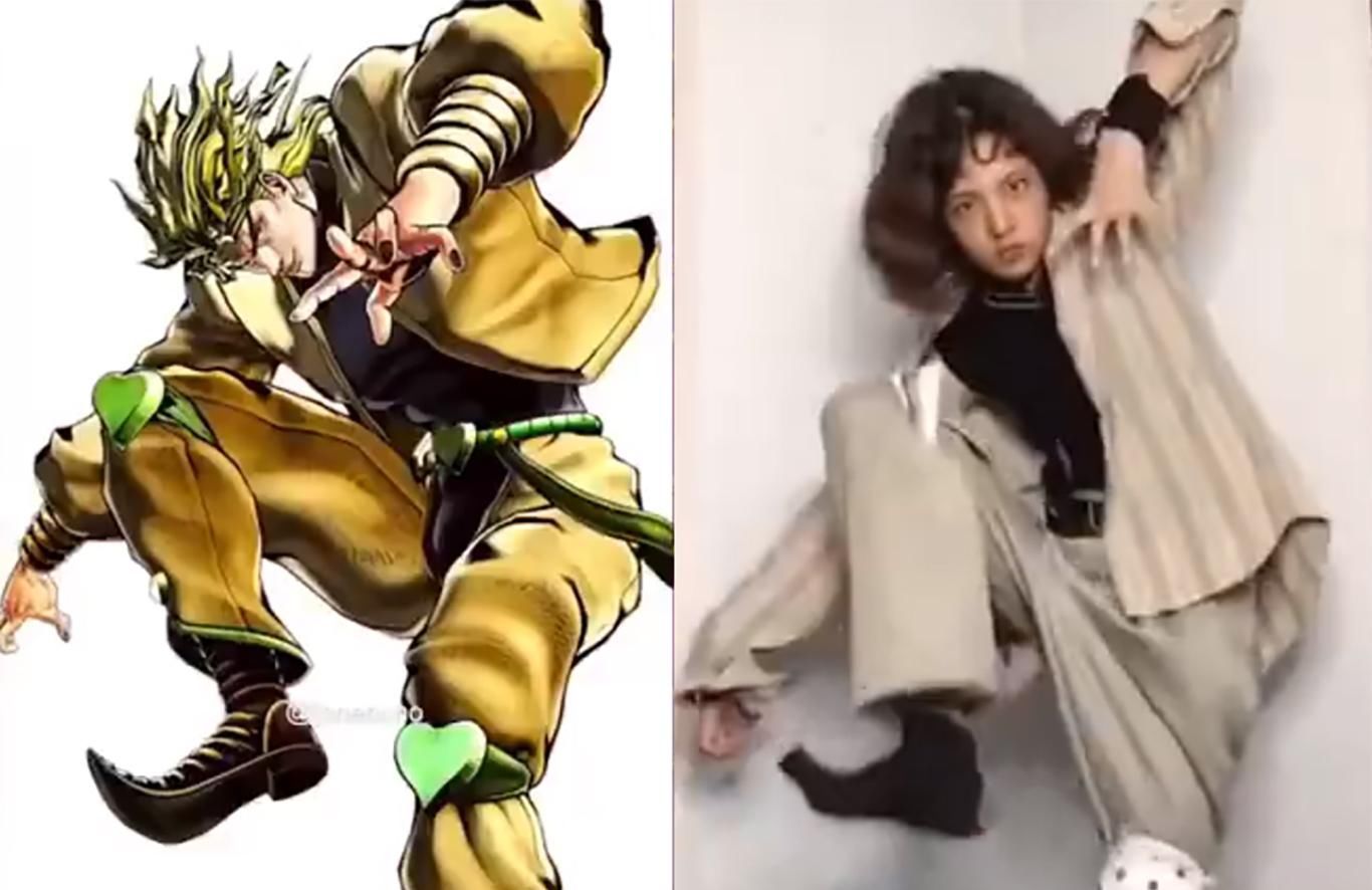 JOJO|小姐姐模仿高难度JOJO立，奇怪的姿势增加了，拍照再也不怕没Pose