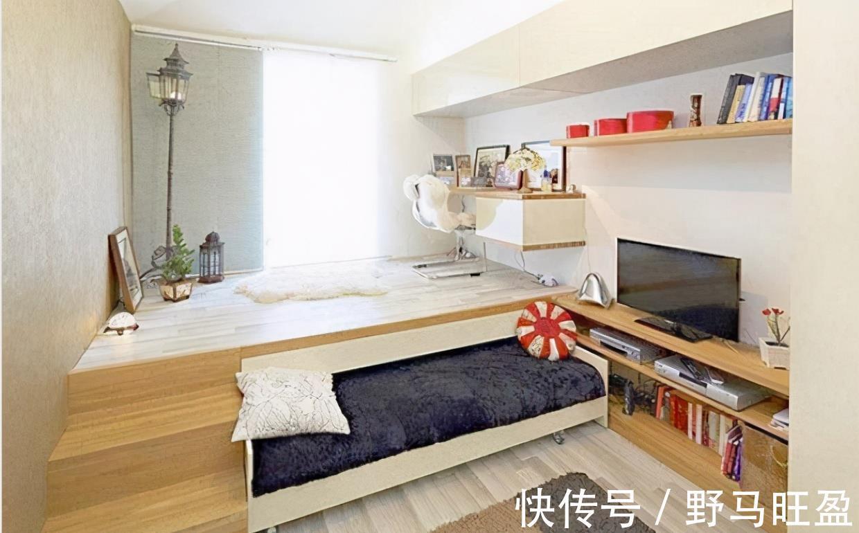 厨房|抬高地面30公分,上方厨房下方客餐厅,一个地台解决3大功能区!