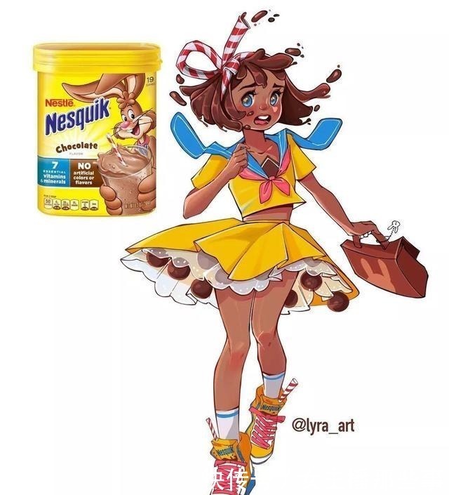 星巴克|画师笔下的零食拟人化,彩虹糖化身辣妹小萝莉,他的形象别具一格