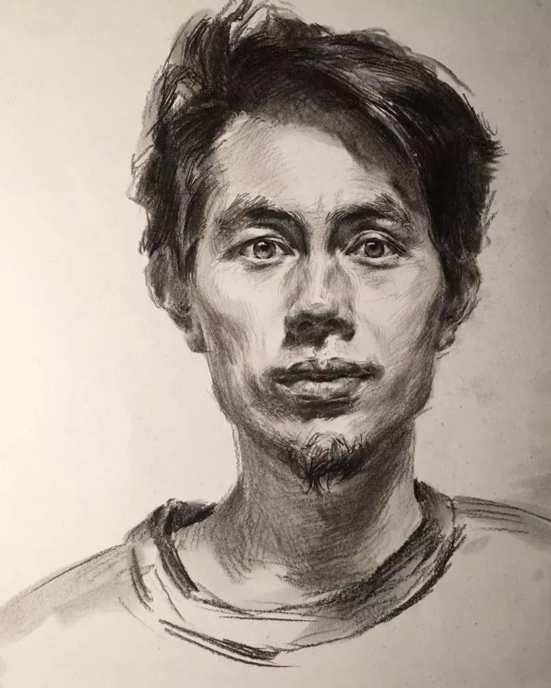 教程&素描教程|教你画一个长发沧桑男青年