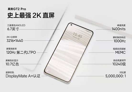 分辨率|行业最强2K直屏！realme真我GT2 Pro好评不断