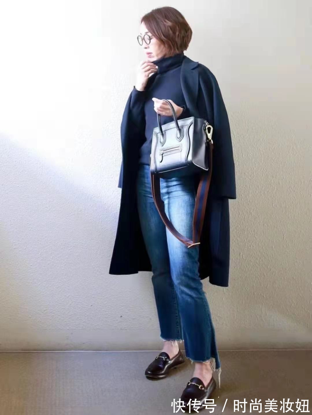 高腰裤|秋冬“长大衣”不一定配裙子,搭配这4款长裤,穿出优雅气质