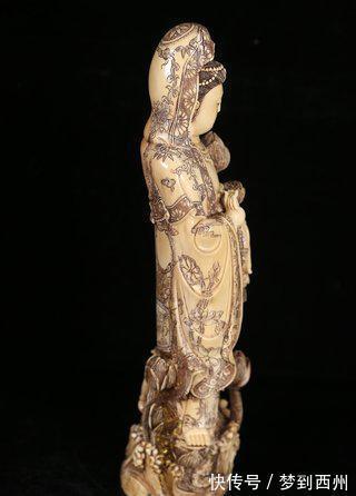 观音#晚清 百年老牙观音摆件