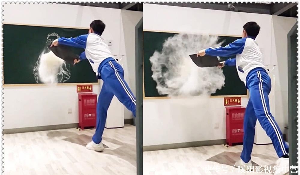 小学生|美术生在黑板上画“于谦”，开始小学生都会，成品在下眼拙了