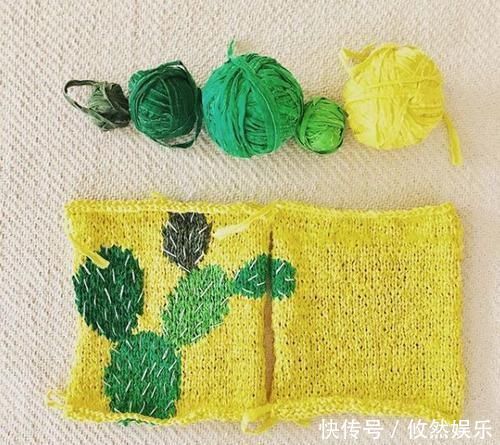 erikato#把编织玩出新创意,棒针、钩针结合起来,提花也能用钩针表现