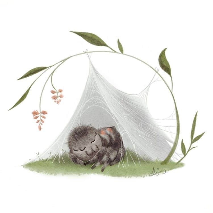 动物#萌翻的动物插画,艺术家用色彩讲述了小生命的甜蜜故事