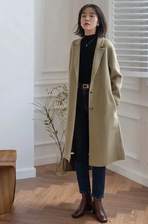 高跟鞋|不管20岁还是40岁,穿大衣少配打底裤,俗气还显老