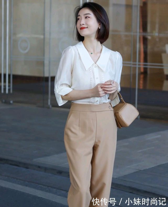 卡其色|上班的女孩该怎么打扮呢?简约穿搭就很有气场,干练又有女人味